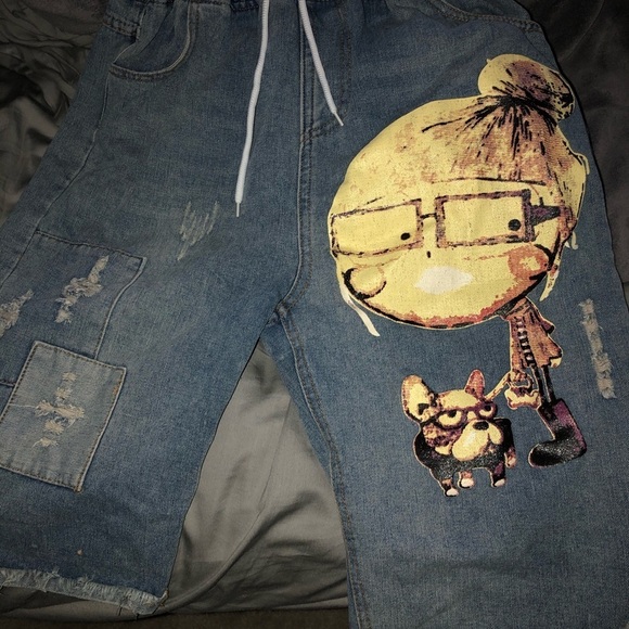 Women's Oversized  High Rise Jeans Bermuda Short M/L - Picture 4 of 9